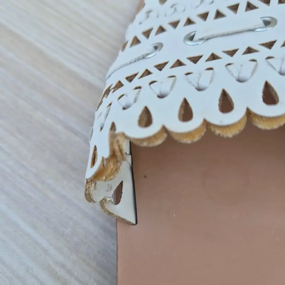 Indigo‎ Rd White Laser Cut Eyelet Slide Sandals - Sz 5.5 Boho Cottagecore - Picture 4 of 7